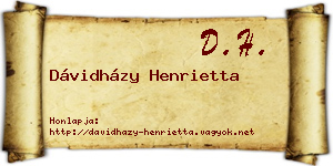 Dávidházy Henrietta névjegykártya