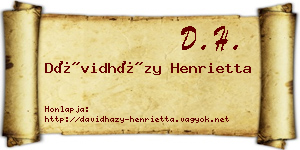 Dávidházy Henrietta névjegykártya