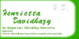 henrietta davidhazy business card