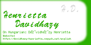 henrietta davidhazy business card